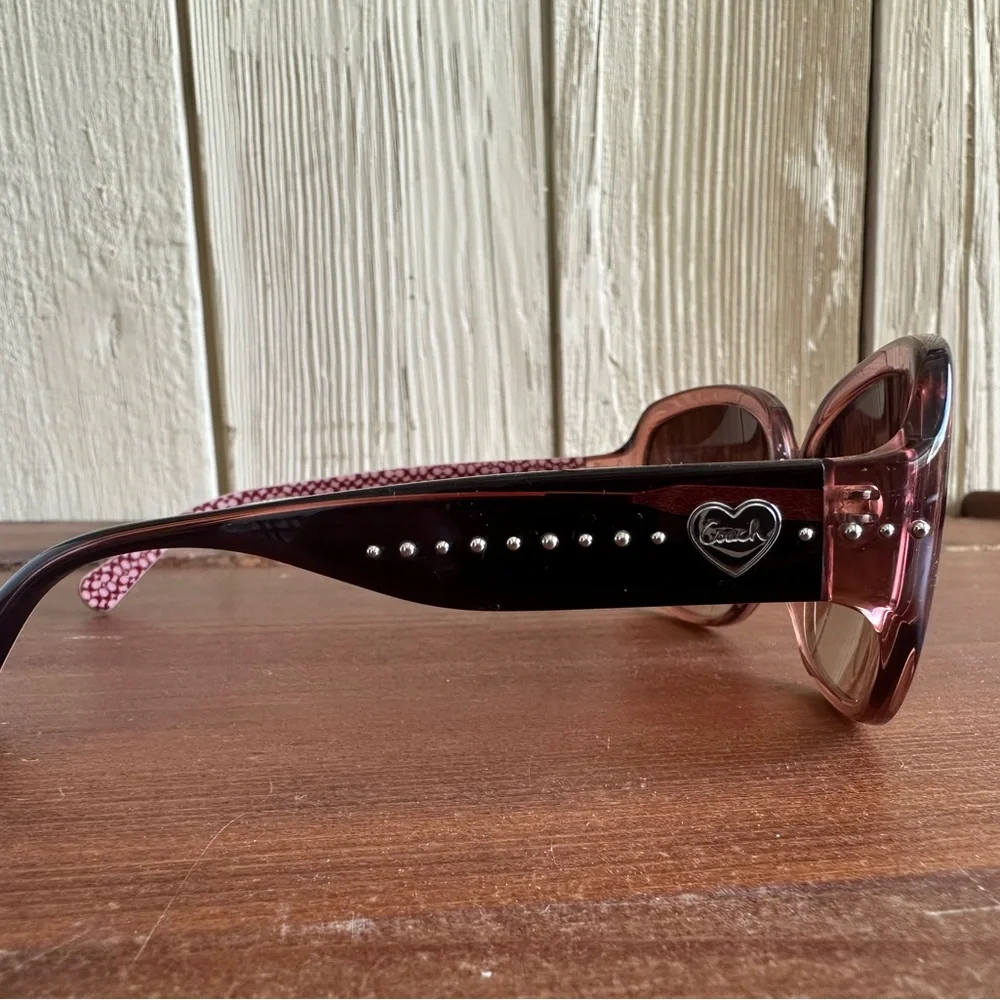 Coach Scarlet HC 8027 Blush Pink Gradient Sunglasses L902 EUC w/ Case & Cloth - Picture 8 of 12
